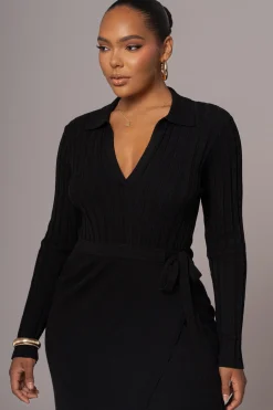Black Emma Knit Maxi Dress