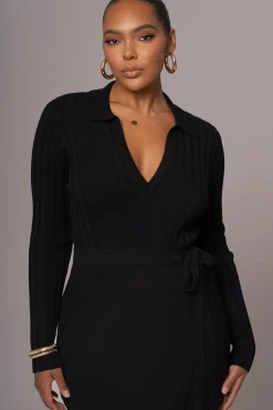 Black Emma Knit Maxi Dress