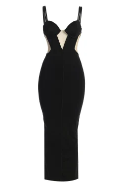 Black Enchantment Bustier Maxi Dress
