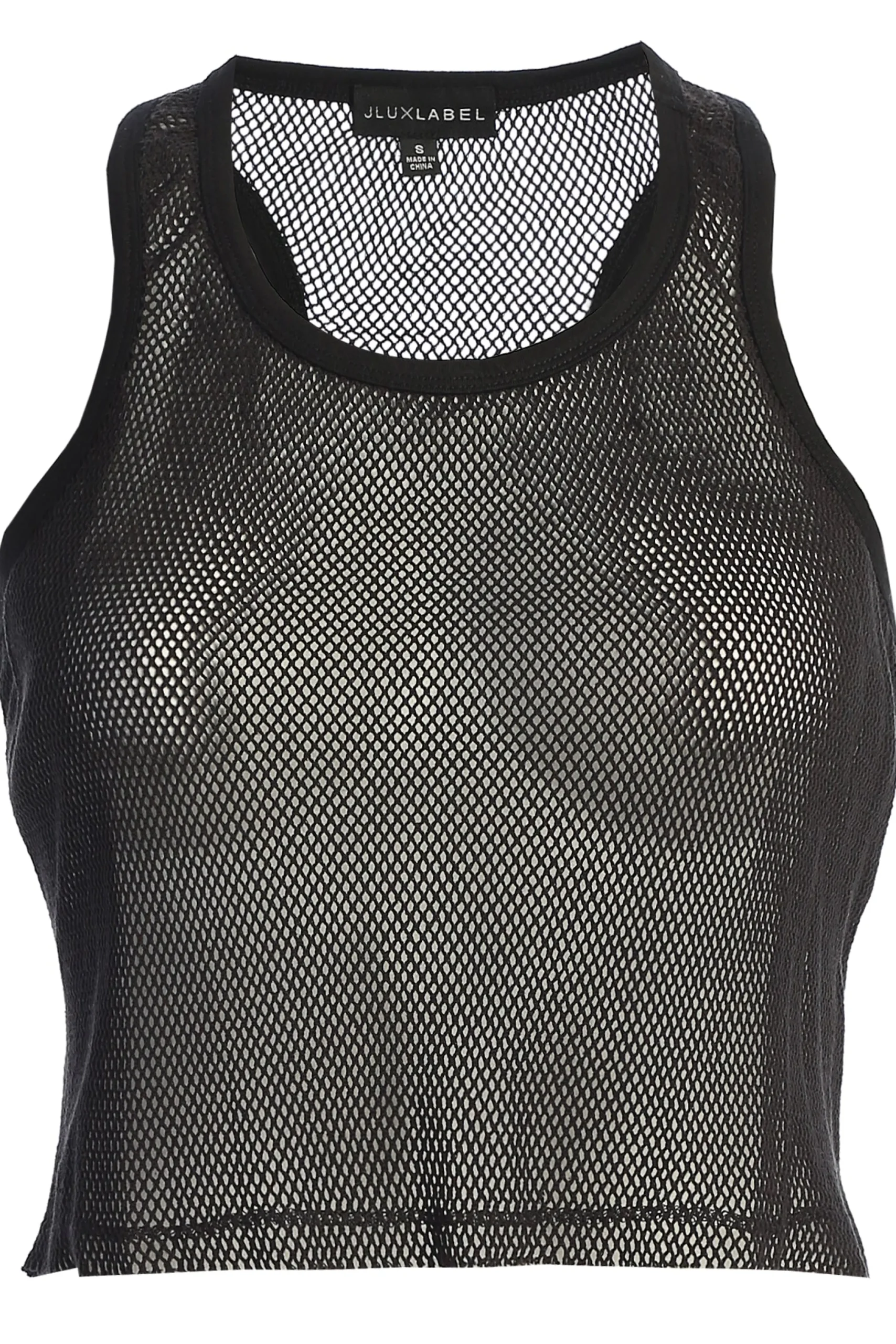 Black Fishnet Crop Tank