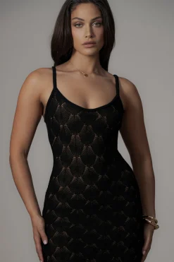Black Gabriela Knit Maxi Dress