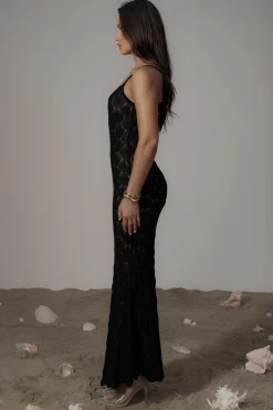 Black Gabriela Knit Maxi Dress