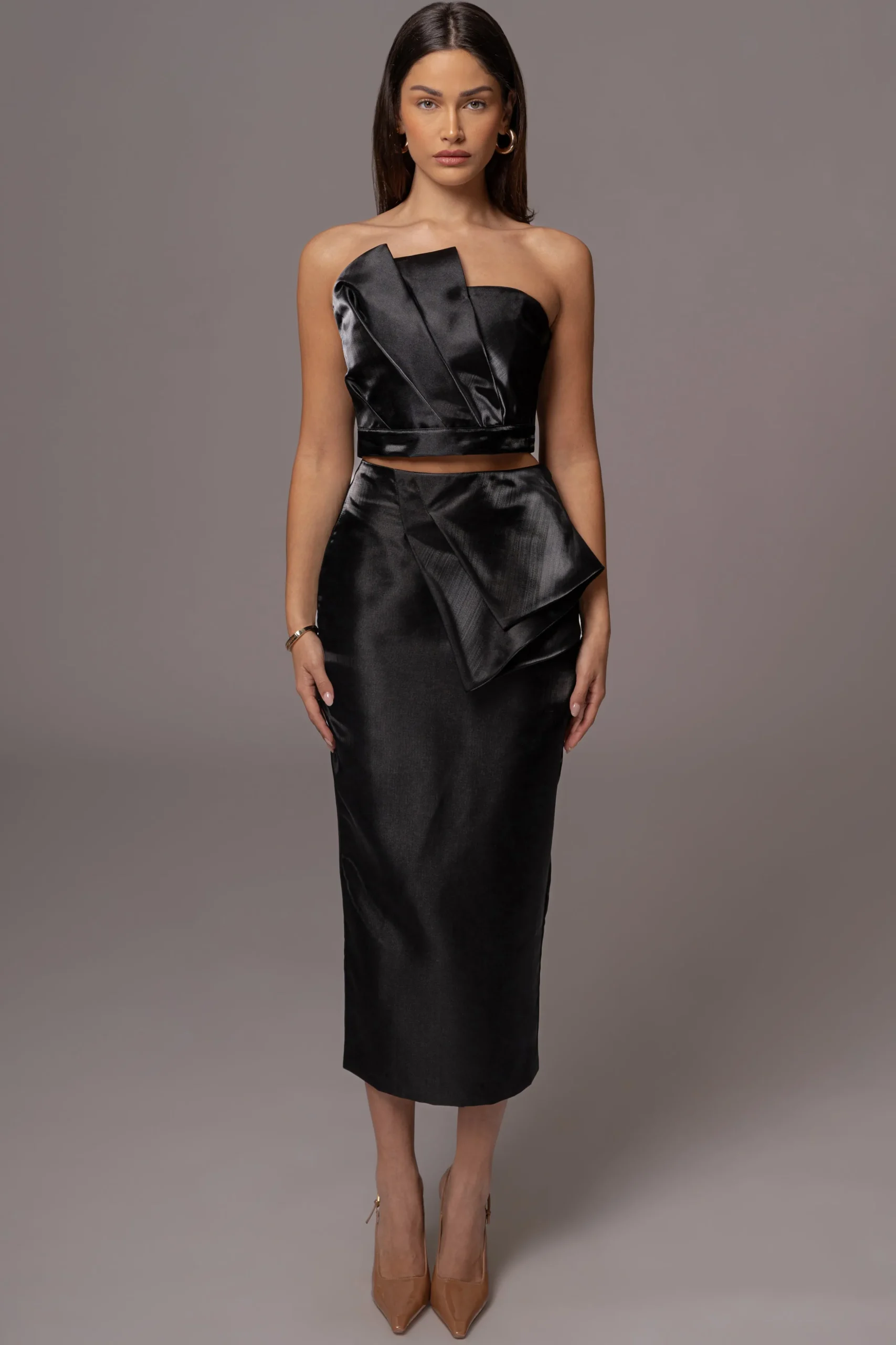 Black Gala Pleated Top