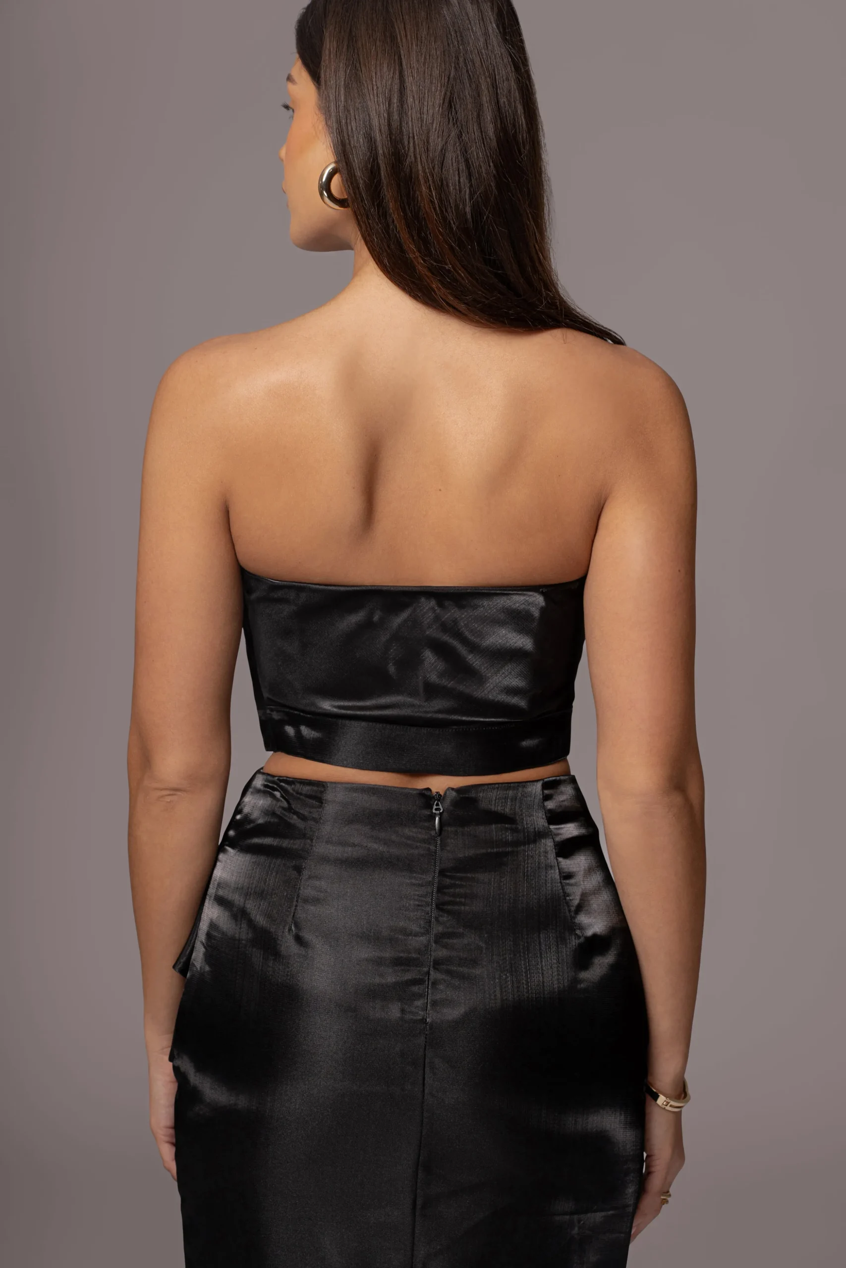 Black Gala Pleated Top