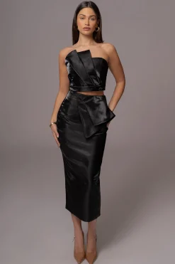 Black Gala Pleated Top