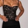 Black Grecia Lace Bustier Top