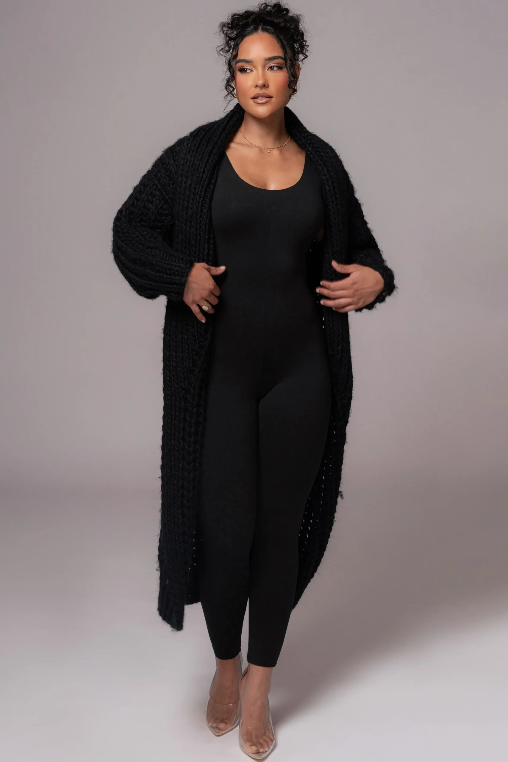 Black Hold Me Close Shawl Collar Cardigan