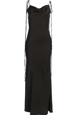 Black Irresistible Satin Maxi Dress