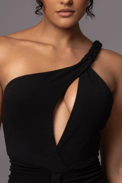 Black Jess Ruched Midi Dress
