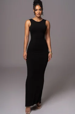 Black JLUXBASIX FRONT AND CENTER MAXI DRESS