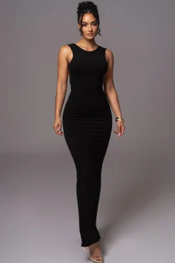 Black JLUXBASIX FRONT AND CENTER MAXI DRESS