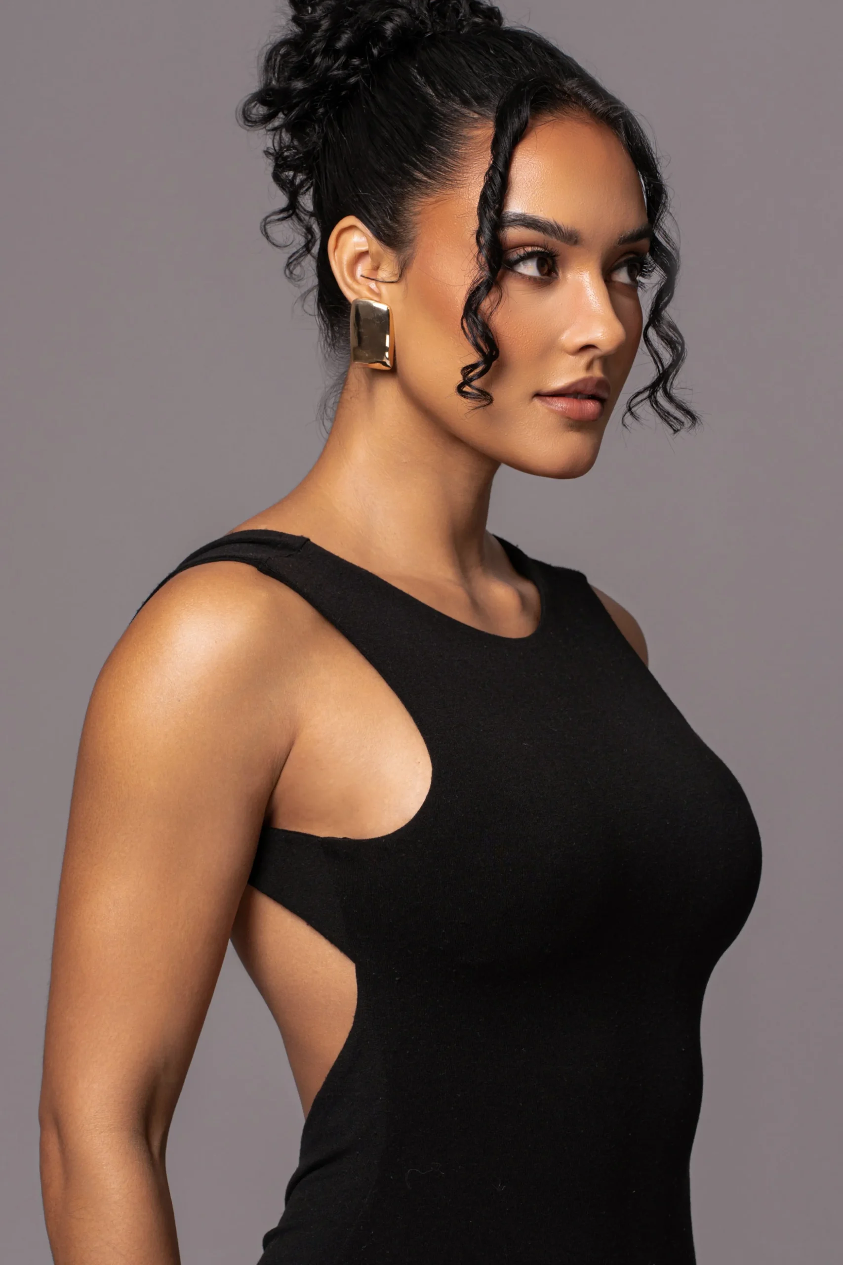 Black JLUXBASIX FRONT AND CENTER MAXI DRESS