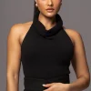Black Joya Rib Knit Top