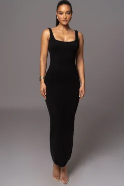 Black Karolina Knit Maxi Dress