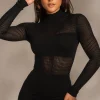 Black Klaudette Knit Bodysuit