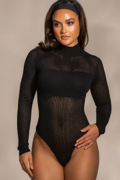 Black Klaudette Knit Bodysuit