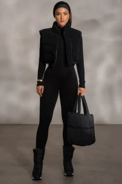 Black Kris Front Zipper Jumpsuit