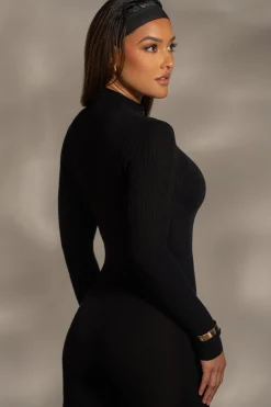 Black Kris Front Zipper Jumpsuit