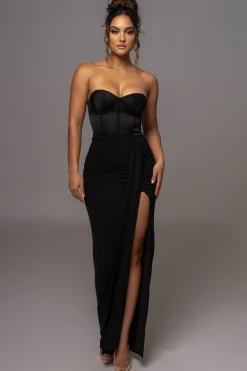 Black Leo Matte Satin Bustier