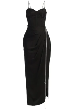 Black Leo Matte Satin Bustier