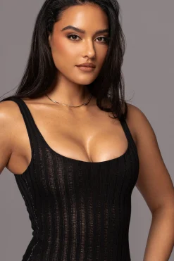 Black Luz Rib Knit Bodysuit