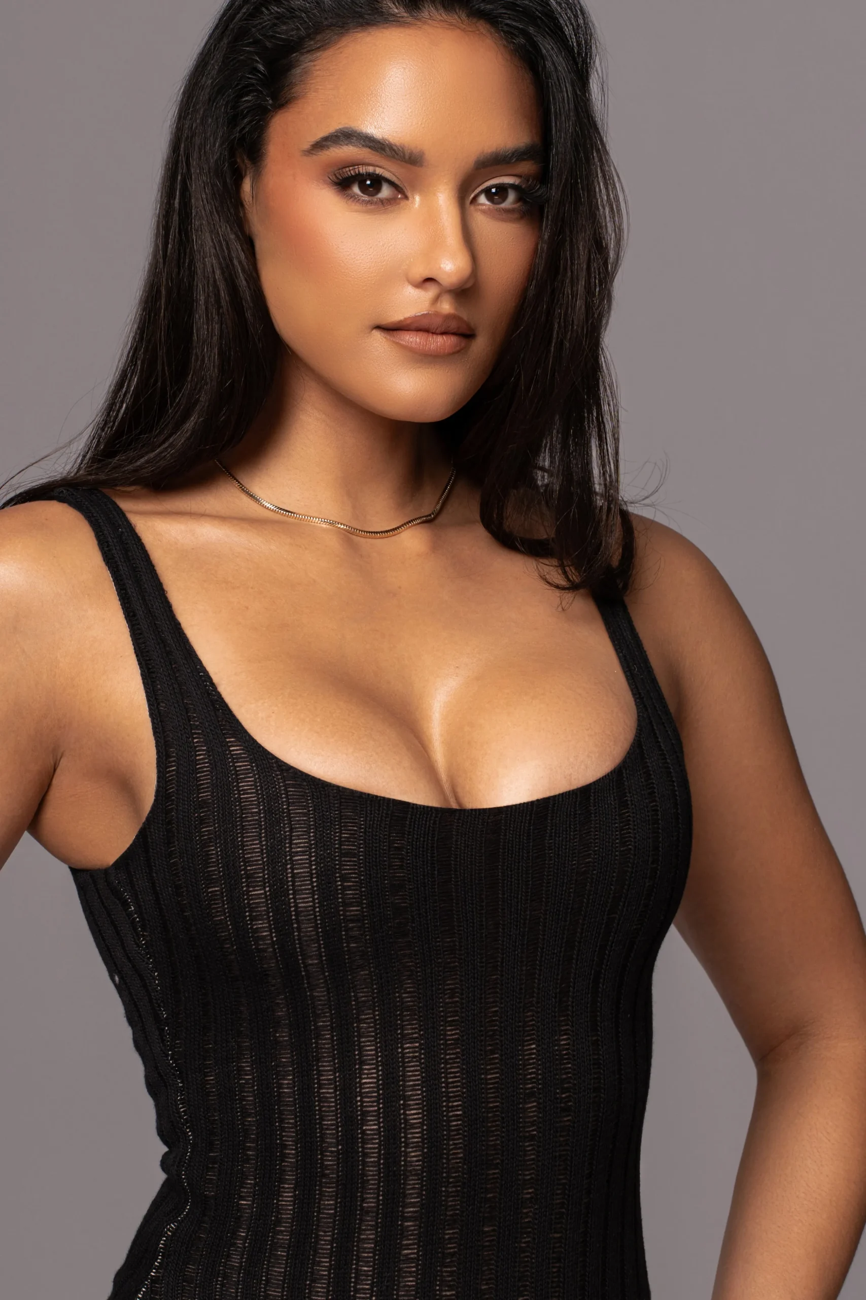 Black Luz Rib Knit Bodysuit