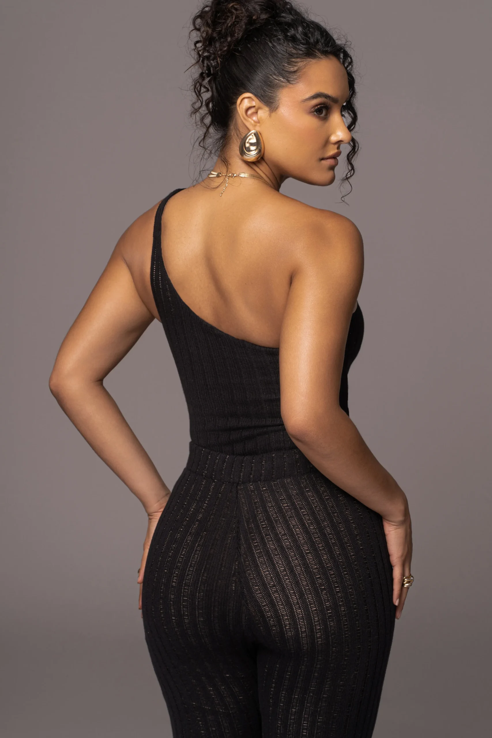 Black Malibu Nights One Shoulder Bodysuit