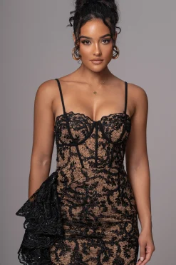 Black Marilyn Lace Mini Dress