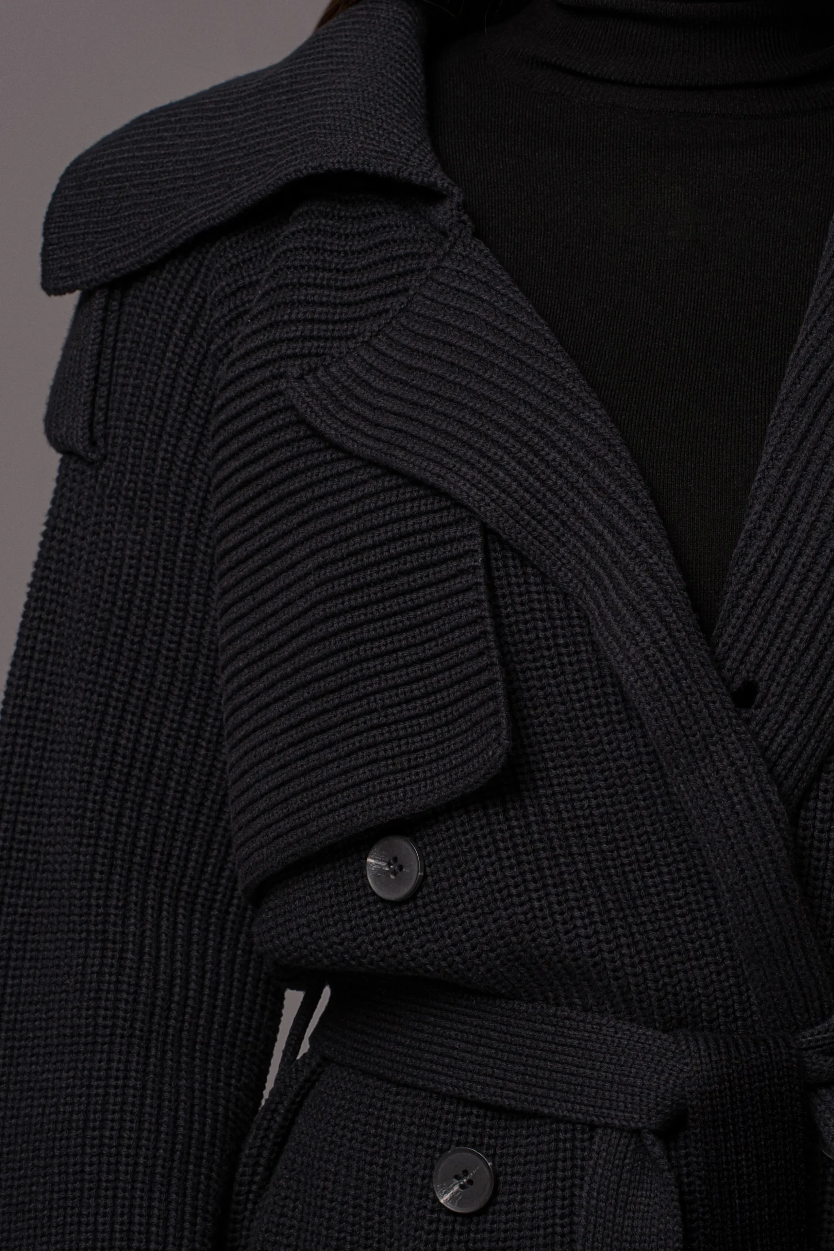 Black Maxinne Knit Coat