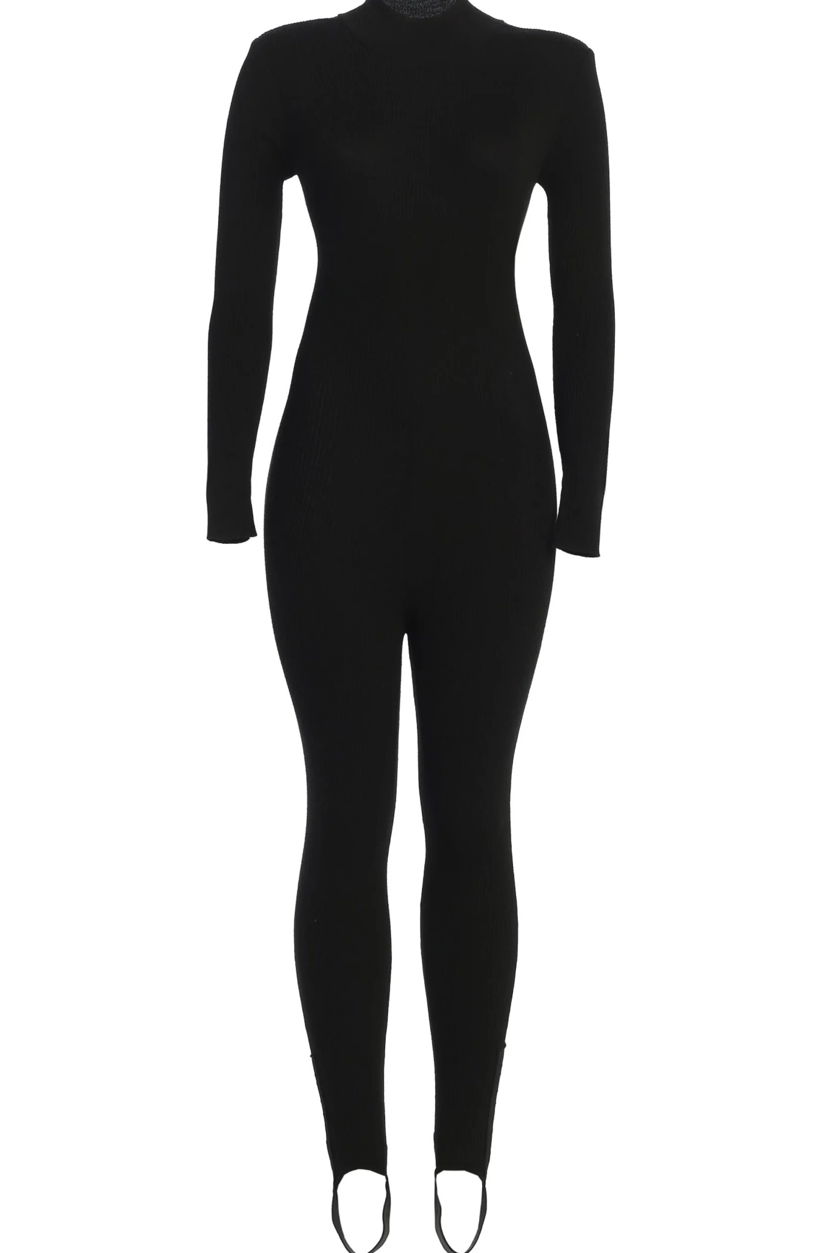 Black Minna Mock Neck Jumpsuit