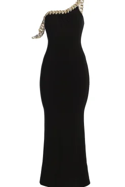 Black Monette Asymmetric Dress