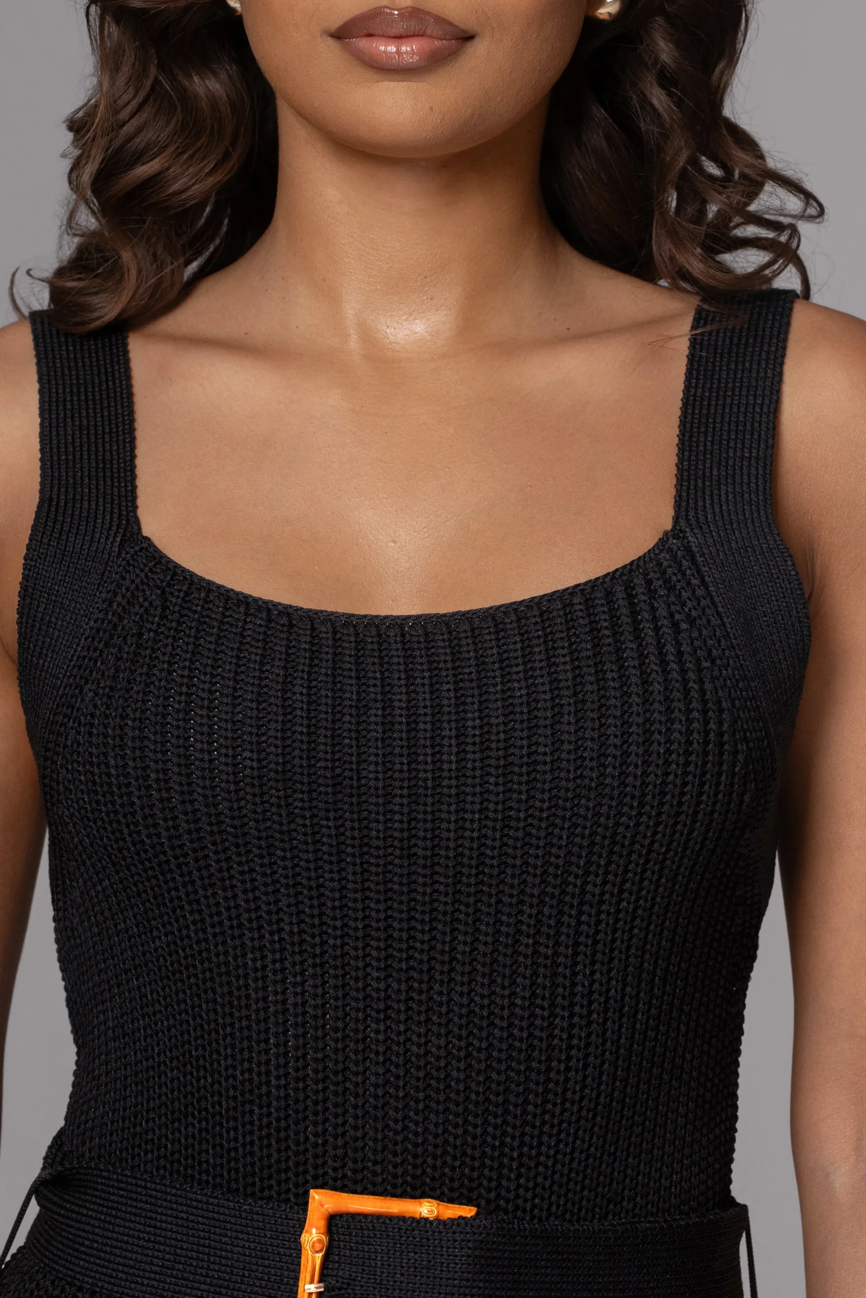 Black Moonrise Ribbed Maxi Dress