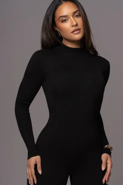 Black Noel Sweater Knit Jumpsuit
