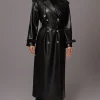 Black Odin Faux Leather Coat