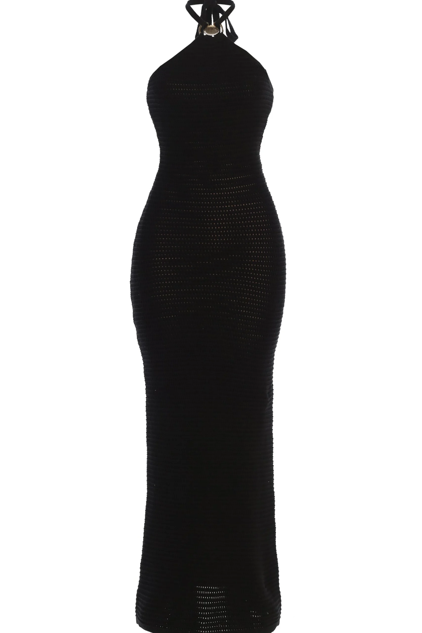 Black Overseas Halter Maxi Dress