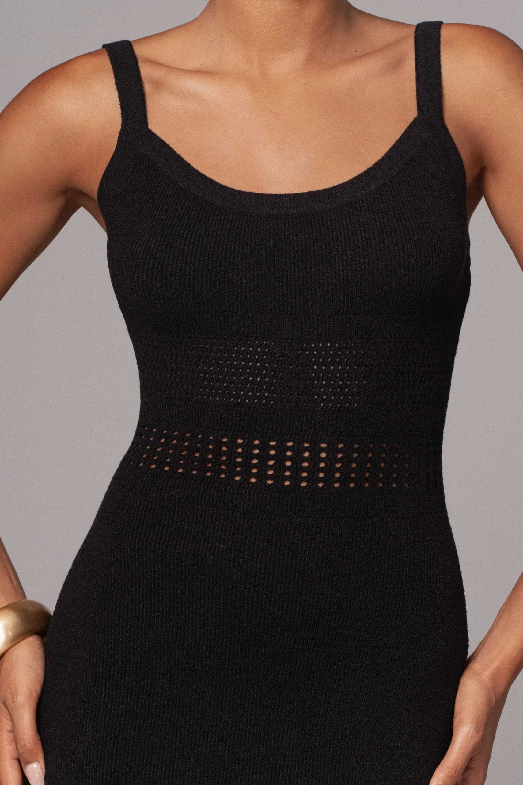 Black Palm Springs Knit Maxi Dress