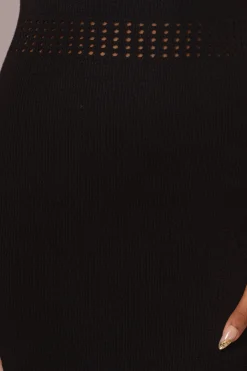 Black Palm Springs Knit Maxi Dress