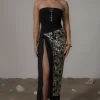 Black Positano Printed Sarong Skirt