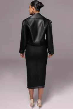 Black Raja Faux Leather Jacket