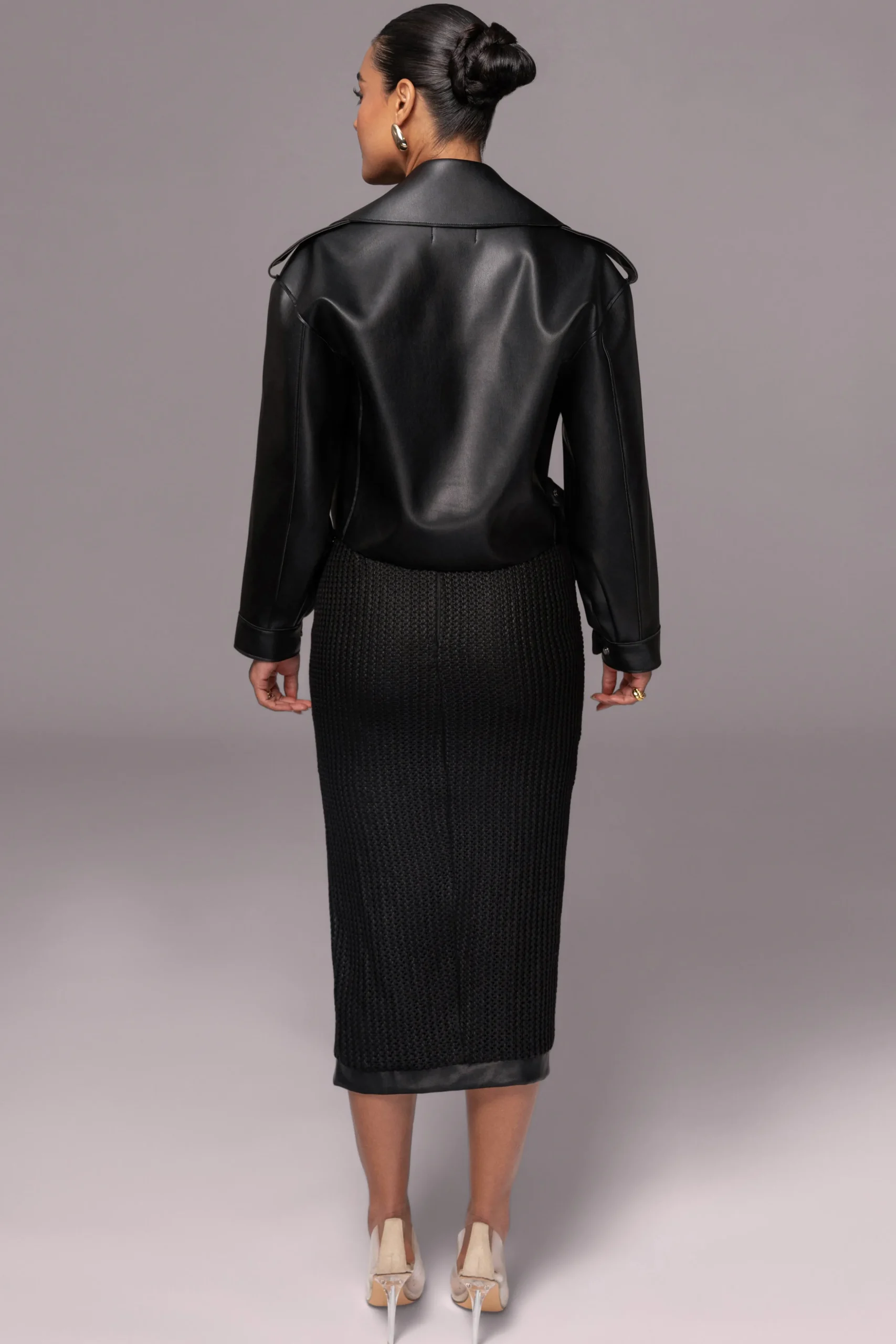 Black Raja Faux Leather Jacket