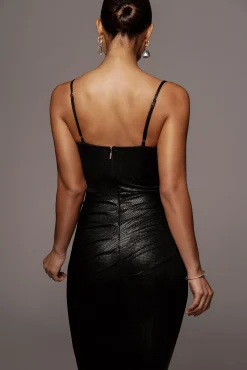 Black Rubi Cowl Neck Cocktail Dress
