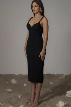 Black Secret Hideout Linen Dress