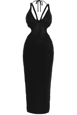 Black Serenity Cutout Midi Dress