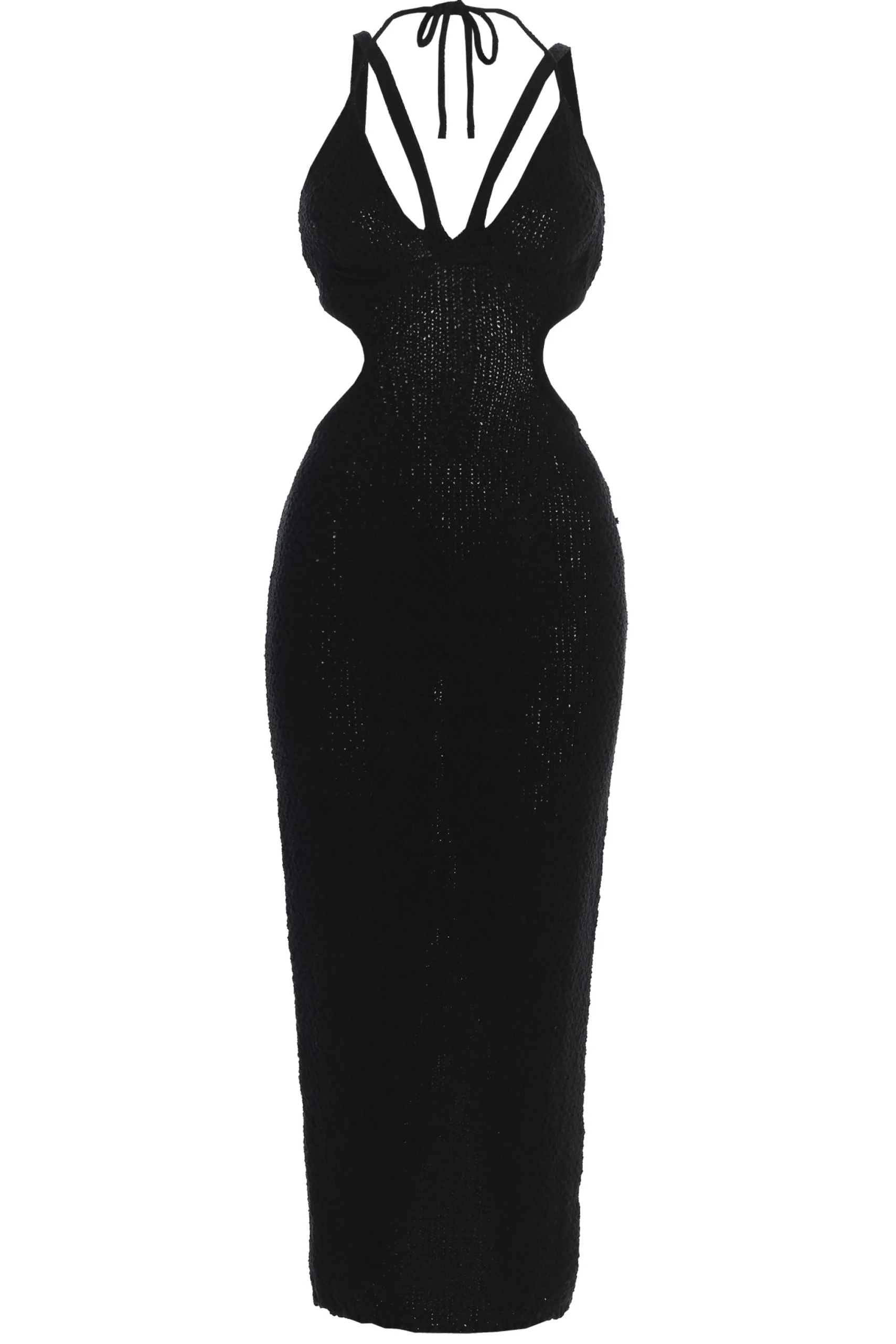 Black Serenity Cutout Midi Dress