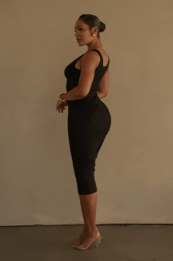 Black Shift Of Feelings Midi Dress