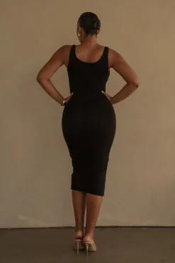 Black Shift Of Feelings Midi Dress