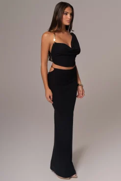Black Skye Knit Skirt Set