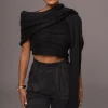 Black Soft Life Cable Knit Sweater Top