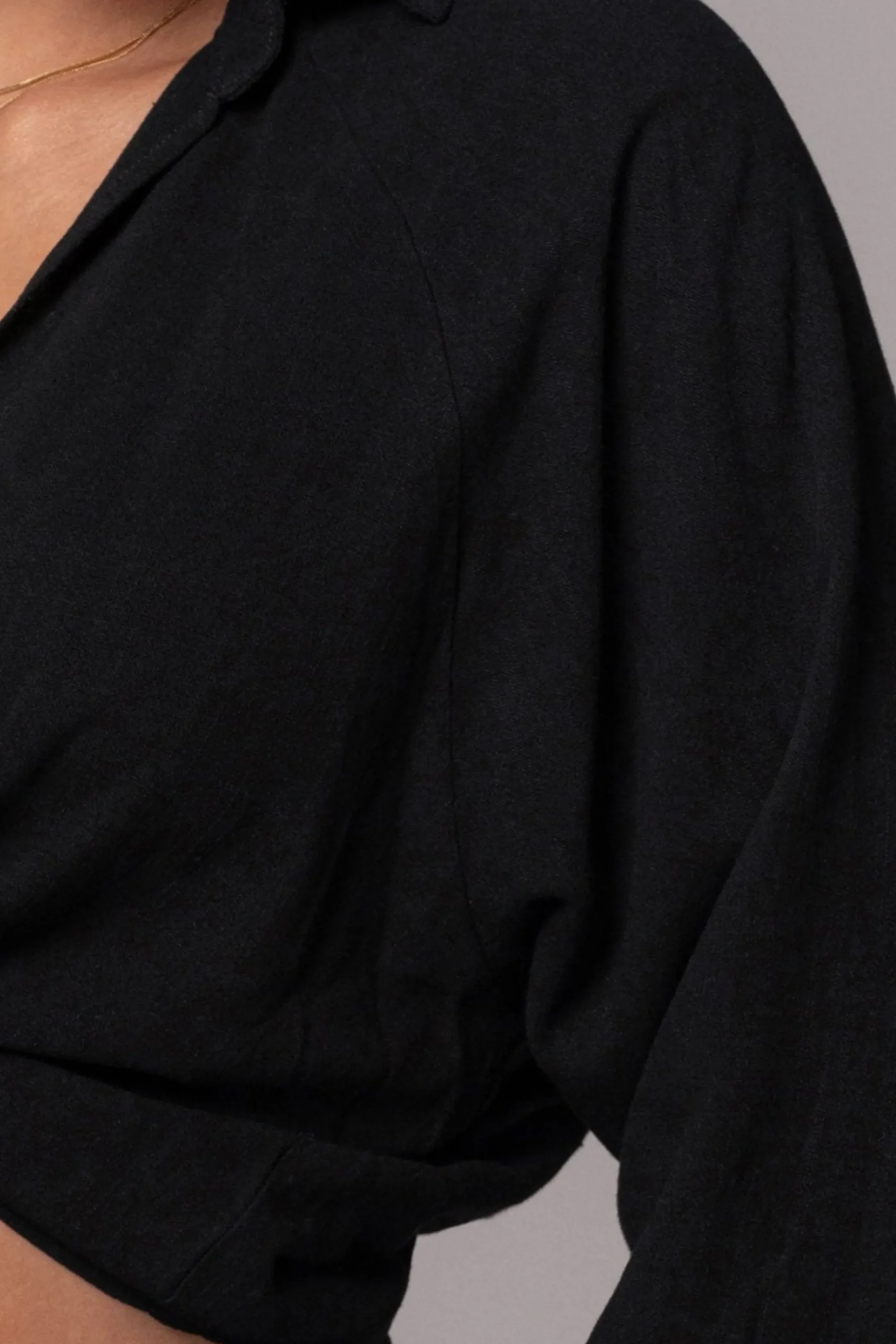 Black Soho Front Tied Woven Top