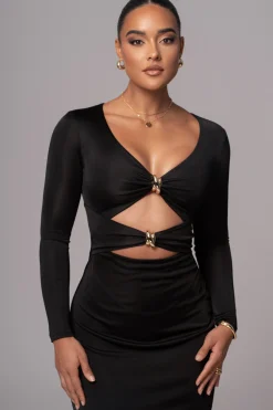 Black Soiree Cutout Maxi Dress